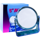 Oglinda cosmetica de make-up rotunda, cu 2 fete si suport din plastic, 18 x 16 CM